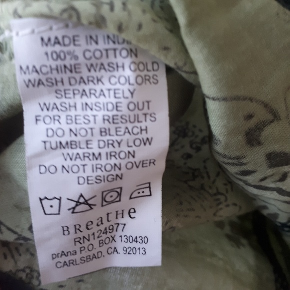 Prana Breathe Button Down Shirt Sz M Olive Green - Picture 5 of 5